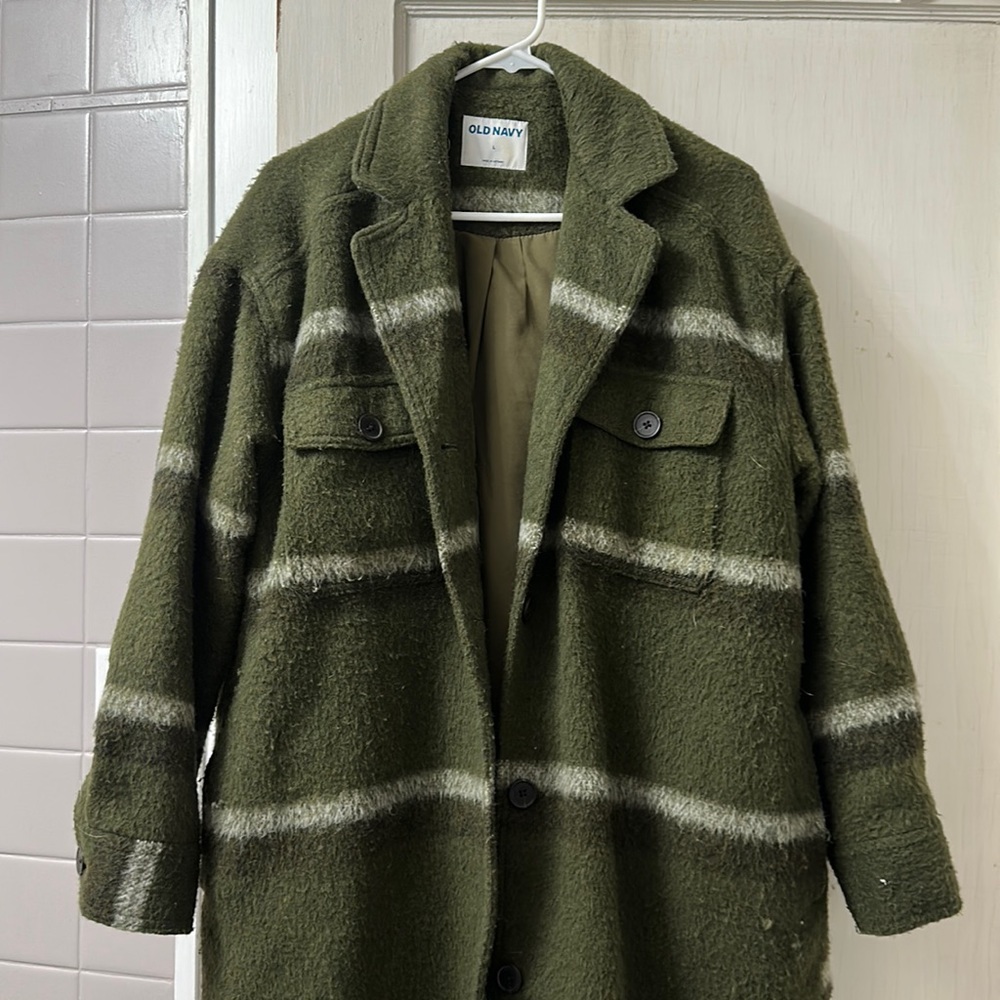 Old Navy Printed Flannel Long Utility Shacket for Women